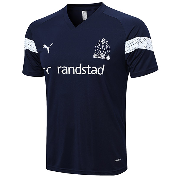 Marseille training jersey soccer uniform men's sportswear football cyan kit tops sport shirt 2022-2023